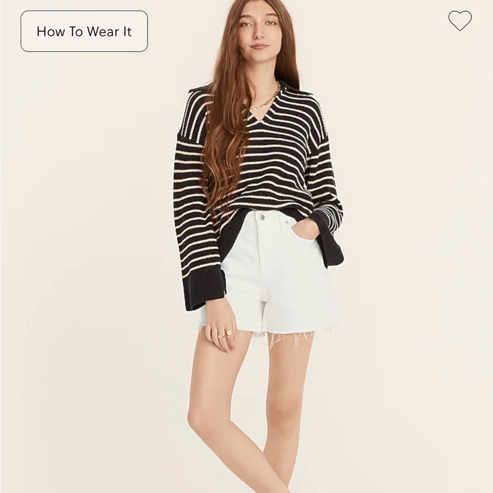J Crew Denim High Rise Cutoffs Shorts in White Size 30